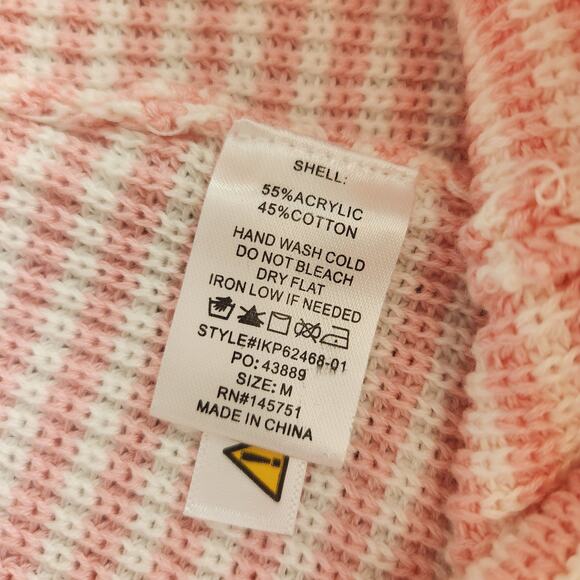 PEACH LOVE NWT Pink & White Stripe Knit Shorts, Size Medium - Picture 6 of 6